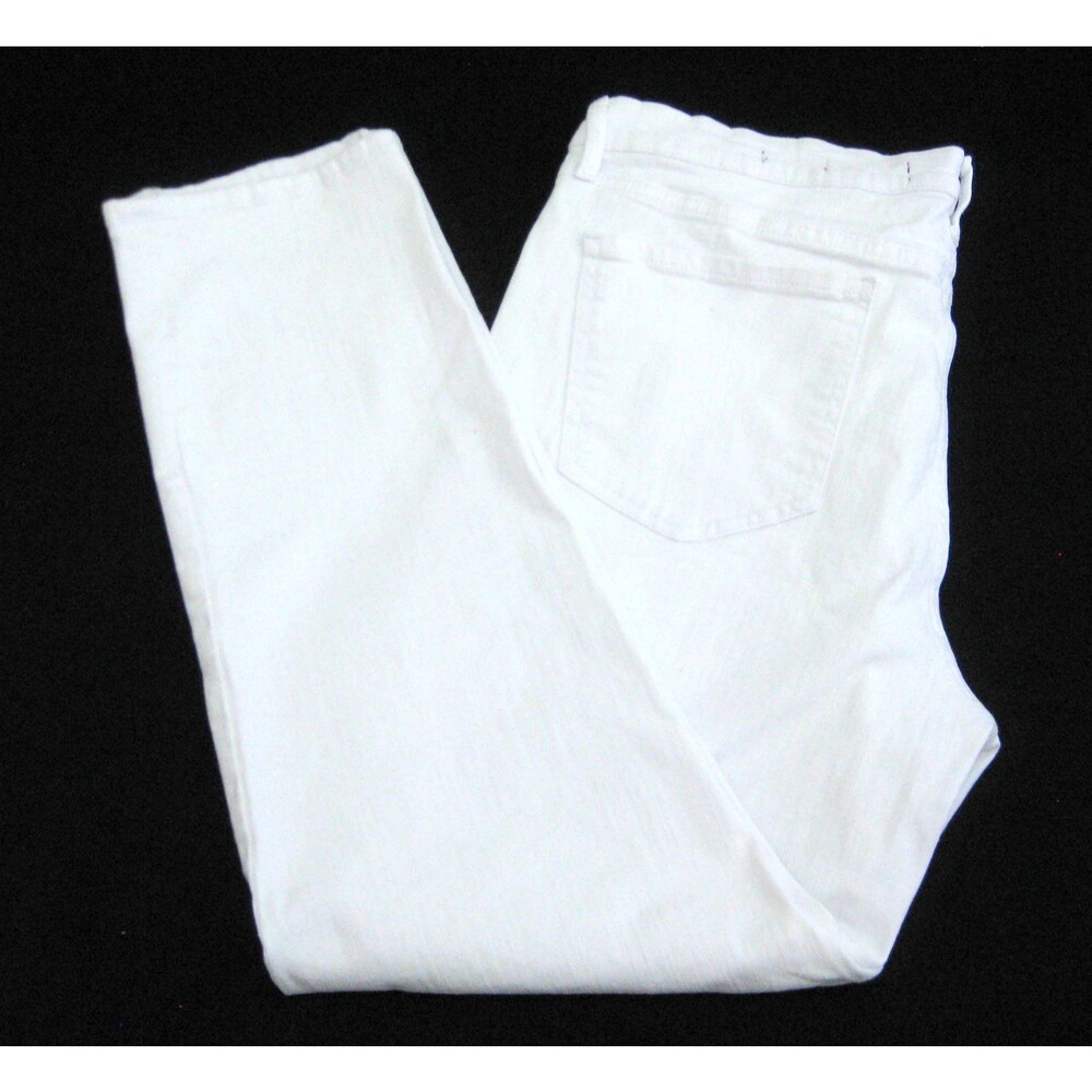 Gloria Vanderbilt White Jeans Womens Size 14 Cotton Denim Boyfriend Pants